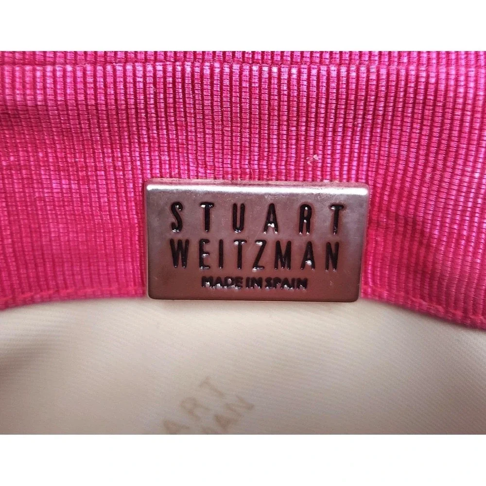 Stuart Weitzman Y2K 90s Shoulder Bag Purse Patent Leather Pink Rhinestone Spain